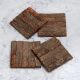 Vintage Style Brown Wooden Coasters - Pack of 4