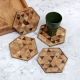 Hexagon Wooden Coasters for Home Decor - Pack of 4