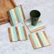 Square Shaped Handcrafted Wooden Coasters - Pack of 4