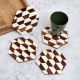 Hexagon Shaped Decorative Wooden Coasters - Pack of 4