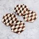Hexagon Shaped Decorative Wooden Coasters - Pack of 4