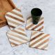 Beautiful Brown and White Wooden Coasters - Pack of 4