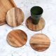 Modern Circle Shaped Wooden Coasters - Pack of 4