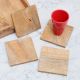 Square Shaped Decorative Wooden Coasters - Pack of 4