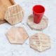 Handcrafted Hexagon Shaped Wooden Coasters - Pack of 4