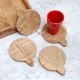 Antique Brown Handmade Wooden Coasters - Pack of 4