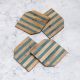 Blue and Brown Premium Wooden Coasters - Pack of 4