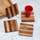 Modern Brown Pattern Wooden Coasters - Pack of 4
