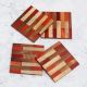 Red and Brown Wooden Coasters - Pack of 4