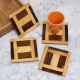 Handmade Square Wooden Coasters - Pack of 4