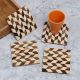 Brown Pattern Coasters Made of Wood - Pack of 4