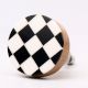 Check Pattern Drawer Knob Made of Wood and Resin