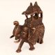 Handmade Copper Statue of Elephant with Howdah for Decor