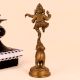 Brass Statue of Lord Ganesha Standing on Elephant Trunk