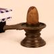 Handmade Shivling Made of Brass and Stone for Worship