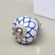 White Ceramic Blue Floral Knob for Cabinet
