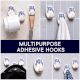 White Ceramic Adhesive Hooks for Painted Walls