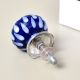 Blue Ceramic Floral Knobs for Kitchen Cabinet