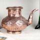 Floral Design Copper Water Pot with Spout for Decor