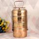 Vintage Brass Tiffin Box with Four Compartments for Decor
