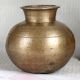 Round Holy Water Pot Made of Antique Brass for Decor