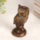 Handmade Antique Brown Brass Owl Statue for Decor