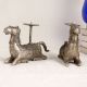 Tribal Art Brass Horse Candle Holder in Set of 2