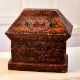 Antique Brown Finish Wooden Box in Hut Shape for Decor
