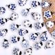 25 Pieces Blue and White Star and Balls Ceramic Christmas Ornaments