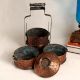Premium Copper Tiffin Box with Four Compartment for Decor