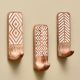 Wooden Brown White Pattern Adhesive Hook - Pack of 3