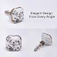 Golden Leaf Flower Square Ceramic Dresser Knob - Pack of 6