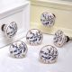 Blue Bird Golden Berry Ceramic Floral Drawer Knob - Pack of 6