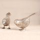 Nickel Plated Brass Bird Statue in Pair of 2 for Decoration