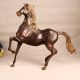 Handcrafted Elegant Brown Horse Statue Made of Brass