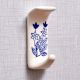 Ceramic Blue Floral Sticky Hook for Wall