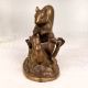 Handmade English Art Brass Statue of Squirrel Family for Decor