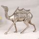 Shiny Handmade Brass Camel Statue in Silver Finish for Decor