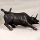 English Art Handmade Brass Ox Statue in Black Finish