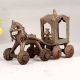 Tribal Art Finest Brass Horse Chariot Statue in Brown Finish