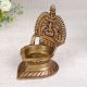 Handmade Gajalakshmi Brass Oil Lamp in Antique Brown Finish