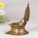 Handmade Gajalakshmi Brass Oil Lamp in Antique Brown Finish