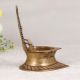 Handmade Gajalakshmi Brass Oil Lamp in Antique Brown Finish