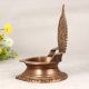 Elegant Brown Gajalakshmi Brass Oil Lamp in South Indian Art