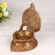 Decorative Finest Brass Gajalaxmi Oil Lamp in Brown Finish