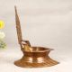 Decorative Finest Brass Gajalaxmi Oil Lamp in Brown Finish