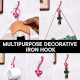 Pink Iron Coat Hooks Vintage Farmhouse Hooks