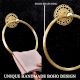 Golden Premium Handcrafted Brass Towel Ring for Bathroom