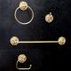 Glossy Golden Finish Bathroom Hardware for Decor in Set of 4