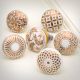6 Pieces Golden Flat Ceramic Drawer Knobs